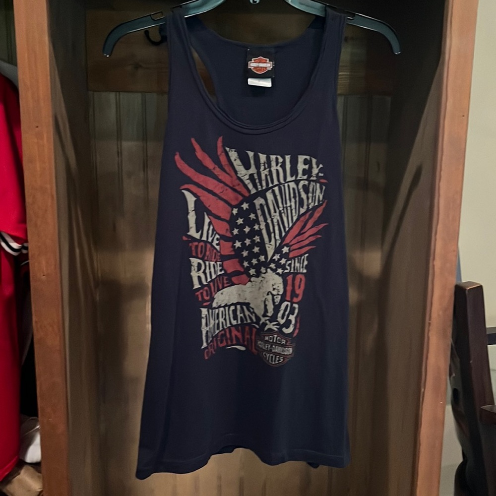 Like new medium navy racer back tank from Harley Davidson